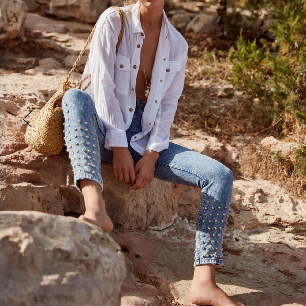 The kooples VINTAGE-STYLE JEANS WITH RHINESTONES